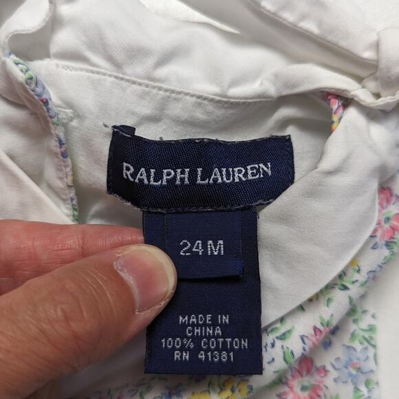 Ralph Lauren Dress Girls Size 24m Blue Floral Sundress - Picture 4 of 5